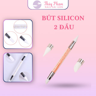 Bút silicon 2 đầu nail đa năng cán đá nặn hoa, đẩy gỡ sticker, chỉnh gel - Cọ silicon 2 đầu