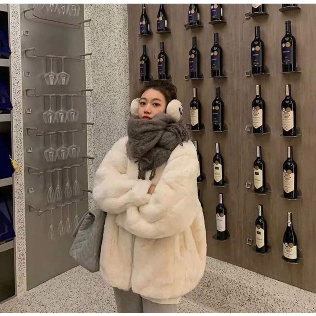 Áo Khoác Lông Thỏ Trơn Không Mũ Mềm Mịn Form Dáng Rộng 2 Lớp Dầy Dặn Unisex Nam Nữ | BigBuy360 - bigbuy360.vn