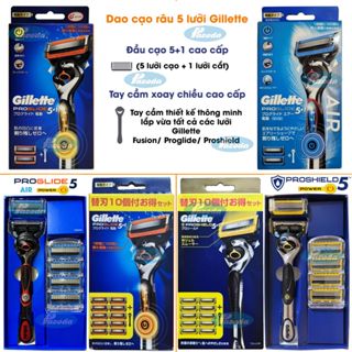 Dao cạo râu 5 lưỡi Gillette Fusion5/ Proglide5/ Proshield5 Power (Mẫu hàng Nhật)