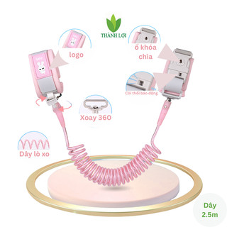 Dây đai dắt trẻ đi dạo an toàn chống lạc có khóa, còi thổi báo động dài 2.5m 2m 1.5m