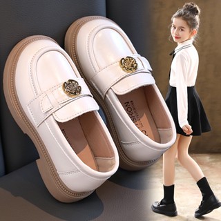 Giày Búp Bê Bé Gái Đính Tag Hoa Hồng Vàng Siêu Xinh Phong Cách Vintage, Giày Bệt Bé Gái Da Pu Siêu Mềm, Hài Bé Gái