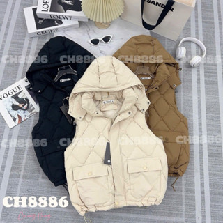 Áo Khoác Phao Gi Lê mũ trần trám hàng dày đẹp cho nữ người lớn