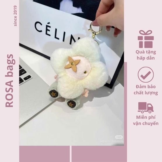[SẴN] Charm túi móc khóa bông gấu LV dễ thương treo túi treo balo SP001
