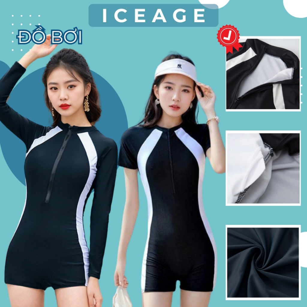 Bộ đồ bơi nữ liền thân dài tay, váy bơi ngắn tay, đồ bơi bigsize nữ