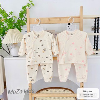 BD30. Bộ quần áo sơ sinh dài tay thu đông, chất liệu nỉ bông dày ấm cho bé sơ sinh từ 3-8kg