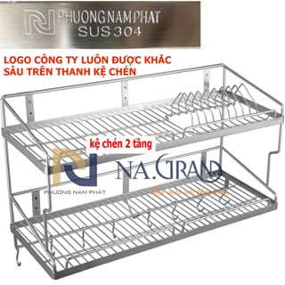 [HÀNG THƯƠNG HIỆU] Kệ Chén Bát Treo Tường 100% INOX 304 KC1 kệ up chén bát KỆ VÍT 2 TẦNG