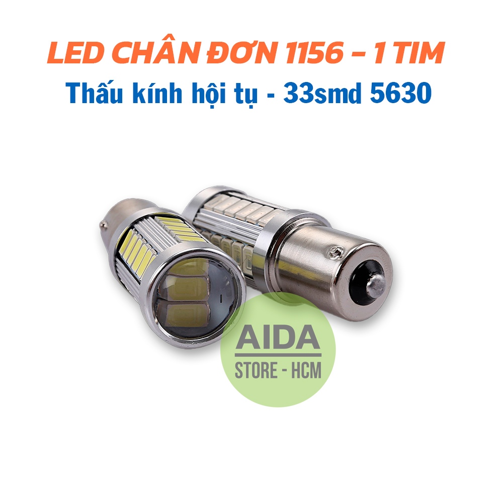 Bóng đèn 1156 33SMD phanh, đèn lùi 01 tim - LED 18W thấu kính, chuẩn 1156 33SMD 5630