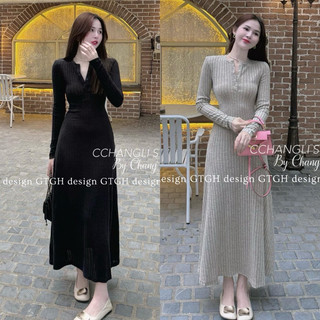 Siuu phẩm váy len tăm dáng xòe dài hàng QC so hott (dài 115cm)