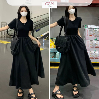 Đầm Maxi Tay Ngắn, Đầm Xoè Dài Có Tay, Đầm Maxi Trơn Đơn Giản Cho Nữ