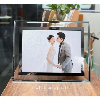  Khung ảnh KÍNH TRÀN Pha Lê Cao Cấp đủ kích thước 10x15 13x18 15x21 có kèm hộp đựng và chống sốc 