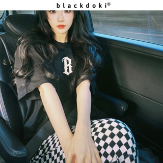  BLACKDOKI Áo thun basic unisex B LOGO VER1  áo phông hiện đại cá tính chất cotton dày dặn oversize 