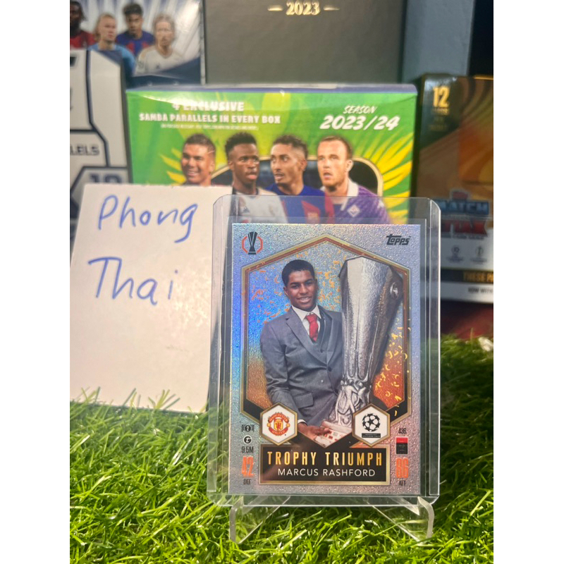 Thẻ bóng đá Marcus Rashford Trophy Triumph Topps Match Attax UCL 2024/25