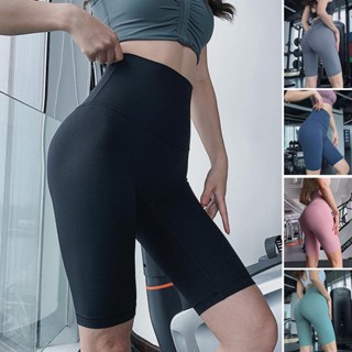 Quần Biker short Legging Đùi Lửng Cạp Cao Gen Bụng Nâng Mông Thể Thao Nữ tập Gym thun poly mịn siêu co giãn GYMSTORE 926