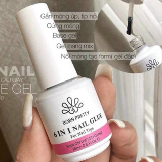 Glue gel 6 in 1 đa năng 6 công dụng trong 1 chai duy nhất , gắn móng úp siêu bền CHÍNH HÃNG