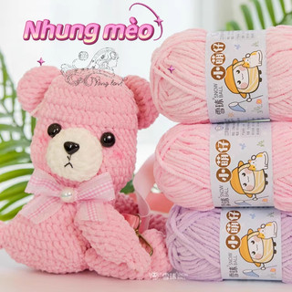 Len Nhung Mèo - Sợi 3mm Siêu Mềm Mịn
