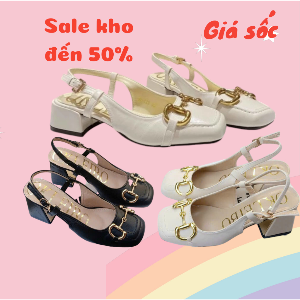(Thanh lý - Xả Kho) Giày cao gót nữ và Sandal cao gót mắt xích to DD hàng đẹp Sandal 3 phân và giày 