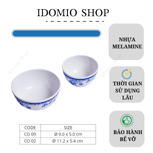 Chén Chấm, Chén Cơm Nhựa Melamine Hoa Văn