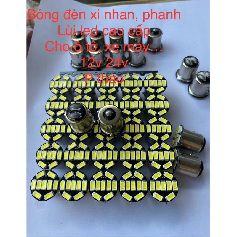 bóng xi nhan , đèn lùi, bóng phanh led  xịn sáng trắng 12v hoặc 24v 1 tim , 2 tim