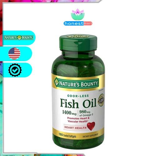 Viên uống dầu cá trợ tim Nature's Bounty Fish Oil 1400mg 130 viên