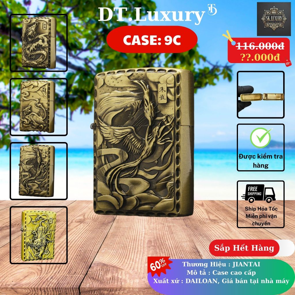 Vỏ Zippo Độc Đẹp (T-09C) Chất liệu Đồng Thau (Không Bao Gồm Nhiên Liệu)
