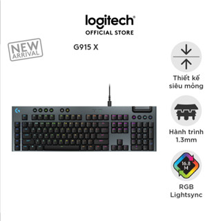 Bàn phím cơ Gaming có dây Lowprofile Logitech G G915 X Fullsize, Mũ phím PBT, nút lập trình, RGB