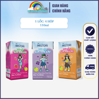 Thức Uống Sữa Trái Cây Nho - Cam - Dâu Tự Nhiên TH true JUICE milk MISTORI 110 ml