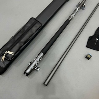 Combo cơ bida ruby xám ngọn 13mm chơi pool. Cơ bida phủ carbon màu xám