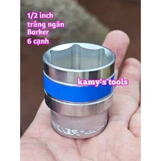 Đầu tuýp ngắn lẻ Barker 1/2 inch trắng ngắn 8mm-32mm