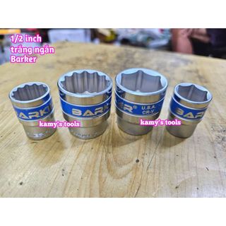 Đầu tuýp ngắn lẻ Barker 1/2 inch trắng ngắn 8mm-32mm