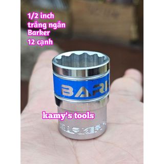 Đầu tuýp ngắn lẻ Barker 1/2 inch trắng ngắn 8mm-32mm