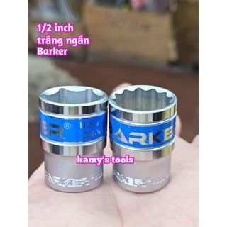 Đầu tuýp ngắn lẻ Barker 1/2 inch trắng ngắn 8mm-32mm