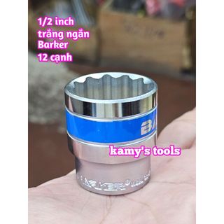 Đầu tuýp ngắn lẻ Barker 1/2 inch trắng ngắn 8mm-32mm