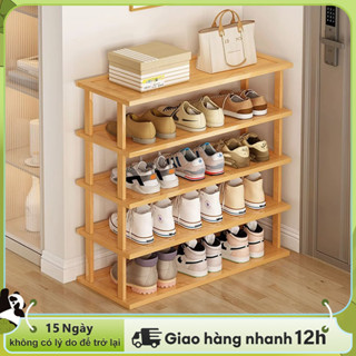 LACCOHUG Kệ để giày Nội thất lưu trữ giày Kệ giày nhiều tầng Kệ để giày bằng tre Chịu tải trọng lớn