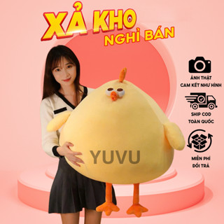 Gấu Bông Gà Bụng Bự To Lông Mềm Mịn, Thú Nhồi Bông Cao Cấp Gà Con Ôm Cho Bé YUVU