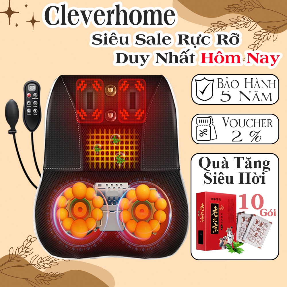 Gối massage cổ vai gáy, gối massage hồng ngoại 20 bi cao cấp hỗ trợ mát xa toàn thân