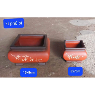 Compo 10 chậu mini gốm bát tràng đất nung