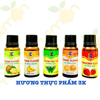  Hương liệu thực phẩm 3K lọ 20ml - Hương lá dứa sầu riêng cam dâu chuối - Date xa 