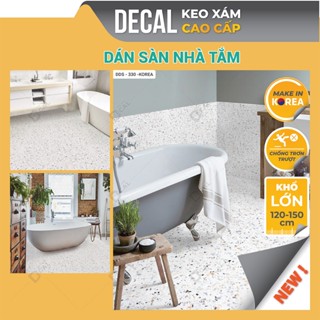Dán sàn toilet chống trơn đá mài terrazzo hàng xịn, giấy dán giả gạch nhà tắm Made in KOREA Thư Viện Decal DDS-330