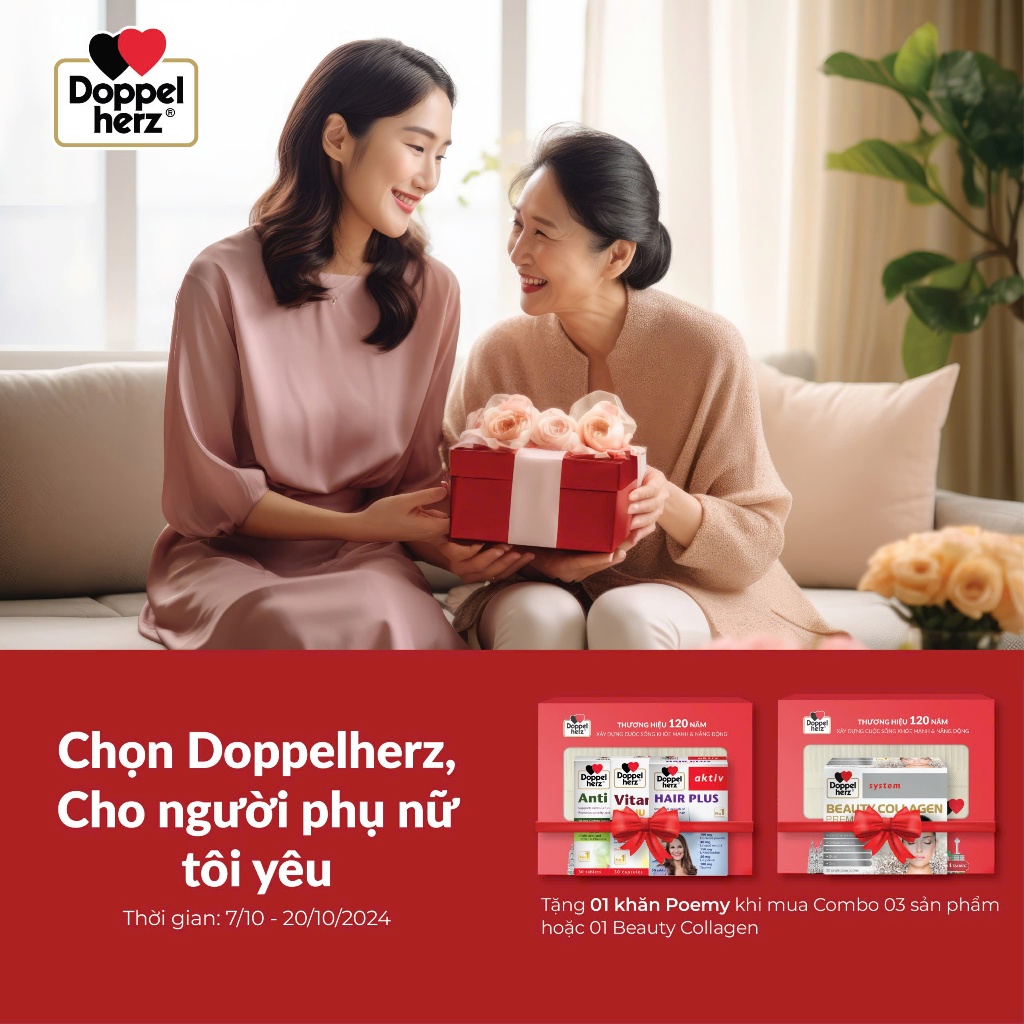 Viên uống bổ sung sắt Doppelherz Haemo Vital hỗ trợ phòng ngừa thiếu máu (Hộp 30 viên)