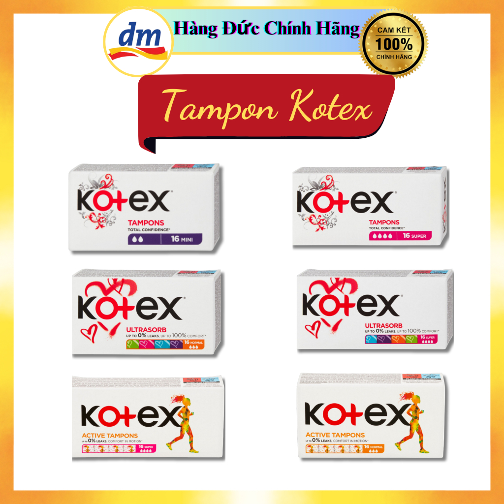 Băng Vệ Sinh Tampon Kotex Nhập Khẩu Châu Âu