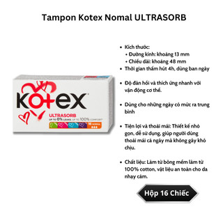 Băng Vệ Sinh Tampon Kotex Nhỏ Gọn Tiện Lợi Không Bị Lộ, Khô Thoáng, Ngày Đèn Đỏ Đi Bơi, Đi Biển