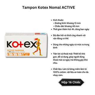 Băng Vệ Sinh Tampon Kotex Nhỏ Gọn Tiện Lợi Không Bị Lộ, Khô Thoáng, Ngày Đèn Đỏ Đi Bơi, Đi Biển