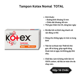 Băng Vệ Sinh Tampon Kotex Nhỏ Gọn Tiện Lợi Không Bị Lộ, Khô Thoáng, Ngày Đèn Đỏ Đi Bơi, Đi Biển