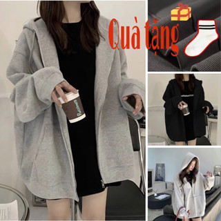 Áo Hoodie zip chất nỉ hàn và nỉ bông BLESSING dành nam nữ form rộng. Áo Khoác nỉ hoodie zip mẫu trơn basic