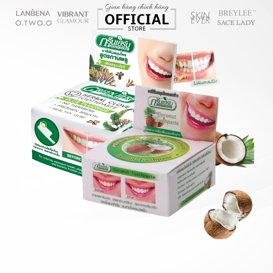 Hũ kem đánh răņg thơm miệng trắŉg răņg Herbal Clove Toothpaste