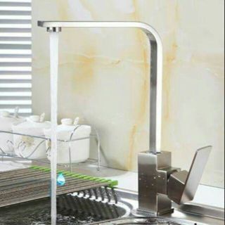 THÂN TO DÀY  Vòi Rửa Chén Bát Nóng Lạnh INOX 304 chống han gỉ N4003 Fotar Quay được 2 hộc chậu vòi Chén Vuông dẹt