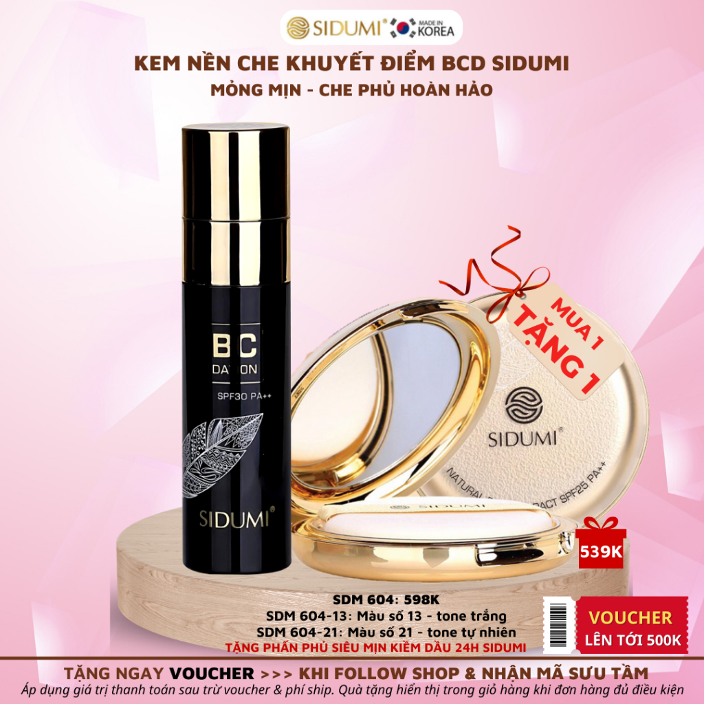 Kem Nền Che Khuyết Điểm Kiềm Dầu Chống Nắng Sidumi BCD Dation SPF 30 PA++ 50ml