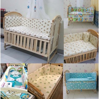 Quây và ga cho cũi có đủ size - Quây Ga bọc nệm cũi, ga trải giường cho bé hàng cao cấp style Hàn Quốc chất liệu mềm mịn