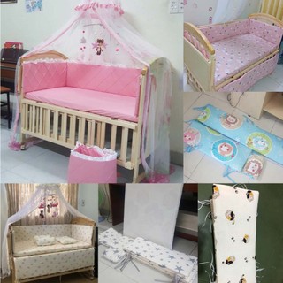 Quây và ga cho cũi có đủ size - Quây Ga bọc nệm cũi, ga trải giường cho bé hàng cao cấp style Hàn Quốc chất liệu mềm mịn