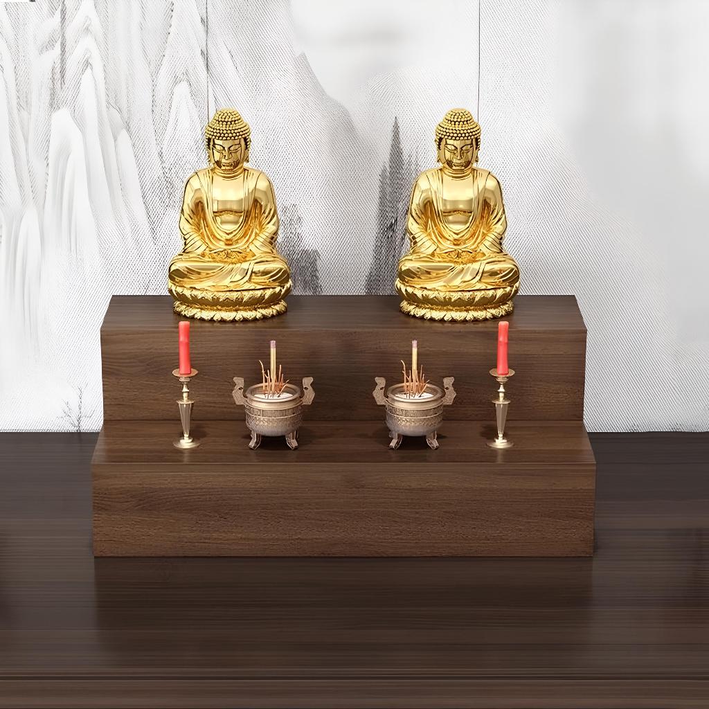 Bục gỗ tam cấp đôn tam cấp bàn thờ phật thờ gia tiên bàn thờ ông địa bàn thờ gỗ công nghiệp MDF bền 